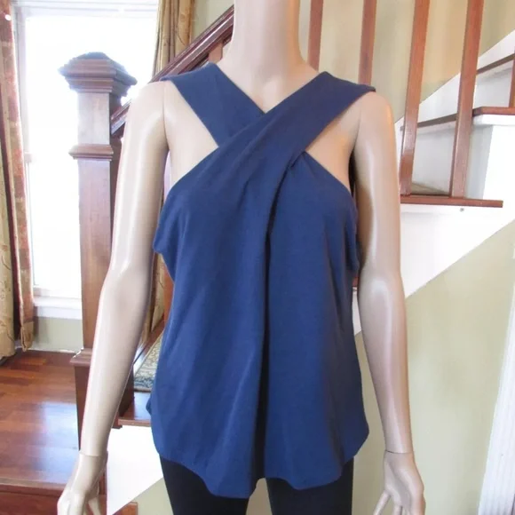 SOLD- Soft Surroundings Tayla Top navy Blue Large. - Picture 3 of 4